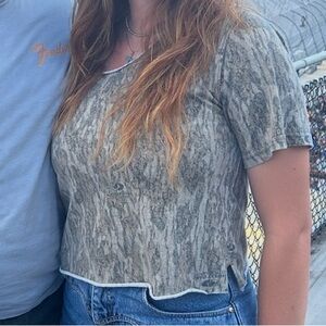 Camo Off The Shoulder Tshirt